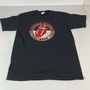 Rolling Stones Shirt Men's Medium Black Established 1962 Graphic Print 2004